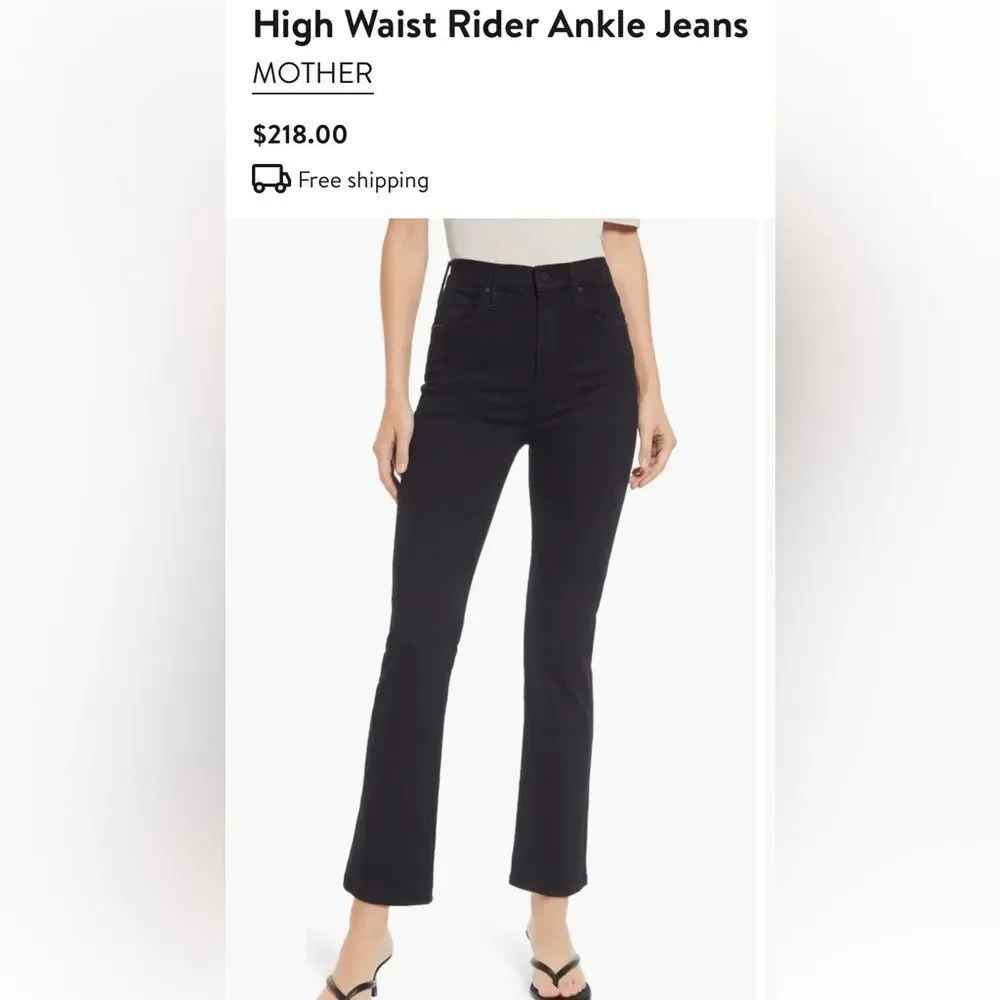 Mother High Wasted Rider Ankle Jeans 26 Not Guilty Black Stretch Denim - Picture 4 of 13